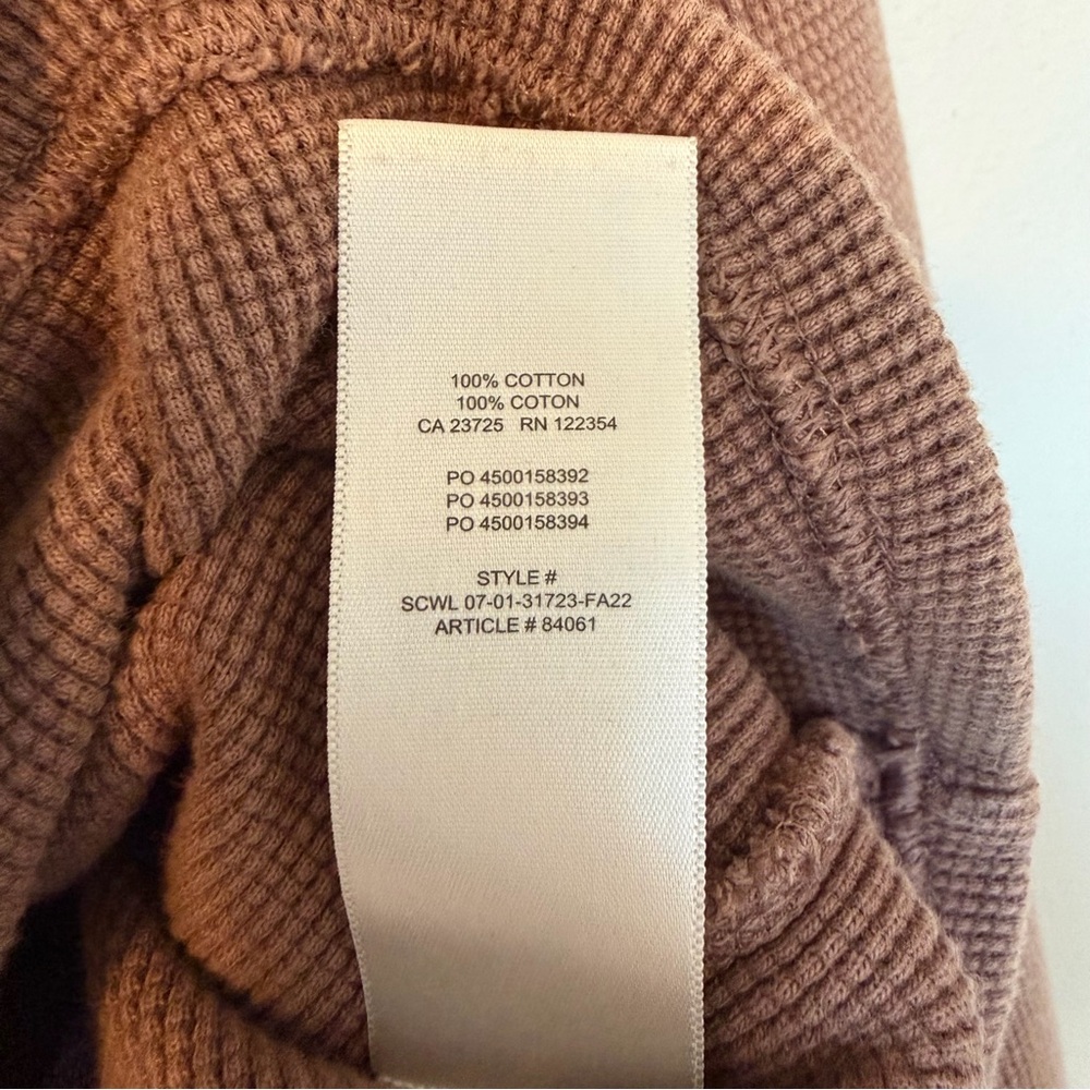 Wilfred Free Brown Waffle Knit Top - Picture 3 of 5